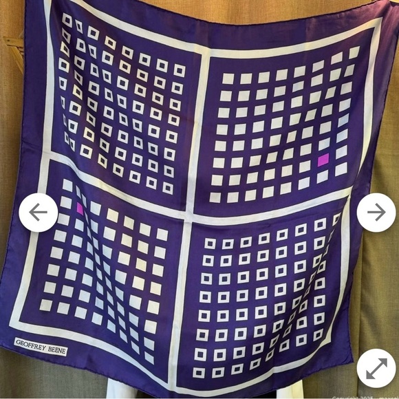 Geoffrey Beene Purple and White Scarf - Picture 1 of 4